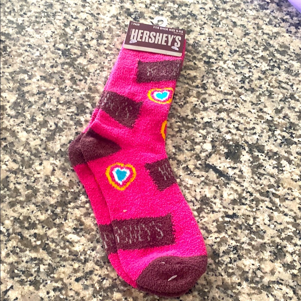 Hershey's Pink and Brown Heart Socks